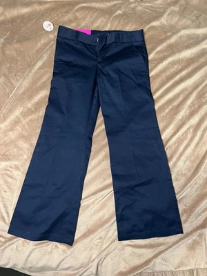 Girls' school uniform adjustable waist twill slim bootcut pants - Image 1 of 4