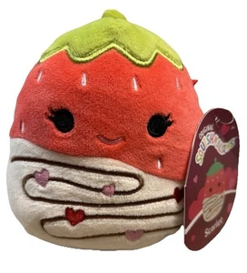 NEW Squishmallow Scarlet Strawberry White Chocolate Dipped 5" Plush Toy - Picture 1 of 7