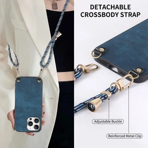 Crossbody Strap Case For iPhone Samsung Huawei Google Simple Fashion Phone Cover - Picture 1 of 11