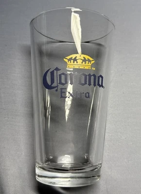 Пивной стакан Corona Extra Pint 16 унций Crown логотип тяжелый Cerveza человек пещера паб пиво - Изображение 1 из 2
