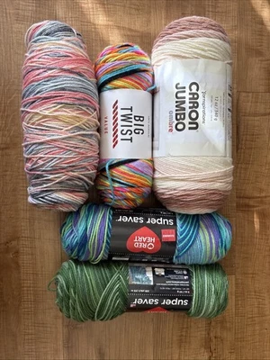 Acrylic Yarn Bundle 5 Pack, Various Brands - Image 1 of 4