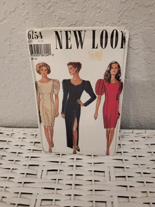 NEW LOOK VINTAGE MUSTER 6154 DAMEN KLEIDER GRÖSSEN 8-18 NEU - UNGESCHNITTEN - Bild 1 von 2