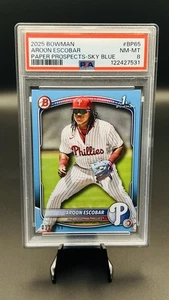 2025 Bowman Prospects Aroon Escobar #BP-65 Sky Blue /499 (RC) PSA 8 - Bild 1 von 3