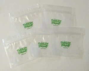 SmellyProof CLEAR NEW Smell Proof Bags Extra Small 4 inch by 3 inch - PACK OF 5 - Picture 1 of 2