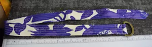 J. Crew WOMENS M L 46" Purple & White Floral SILK Wide Belt D Rings - Picture 1 of 10