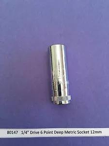 GearWrench 80147 1/4" Drive 6 Point Deep Metric Socket 12mm - Bild 1 von 1