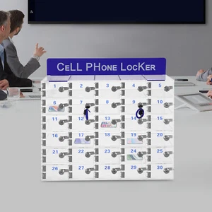 Caja organizadora de almacenamiento de acrílico transparente 30 ranuras para teléfono celular con cerraduras - Imagen 1 de 6