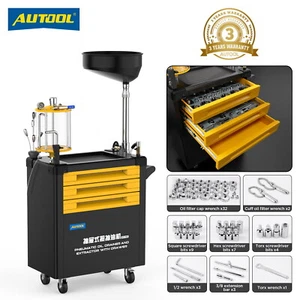AUTOOL OD760 Waste Oil Drain Tank Air Operated Drainer w/ Oil Filter Wrench Set - Picture 1 of 16
