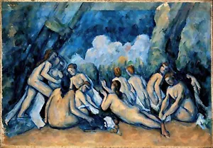 I bagnanti dipinto di Paul Cezanne riproduzione artistica - Foto 1 di 3