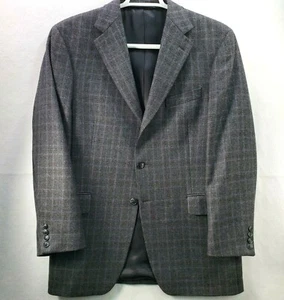 Arnold Brant Men Size 42 R Gray Plaid Wool Sport Coat Blazer Jacket EUC - Picture 1 of 11