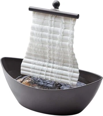 Waters Relaxation Fountain,LED Lighting,Natural Waterfall Sounds,6.10”x4.25”x10” - Image 1 of 4