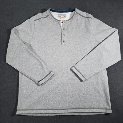 Camisa Henley Carbono 2 Cobalto Para Hombres Grande Gris Manga Larga Corazón Pullover Algodón Foto 1 de 4
