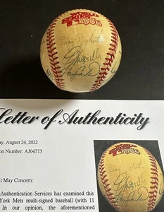 1986 Ny Mets Team Signed Official World Series Baseball Gary Carter 11 Auto Psa - Picture 1 of 9