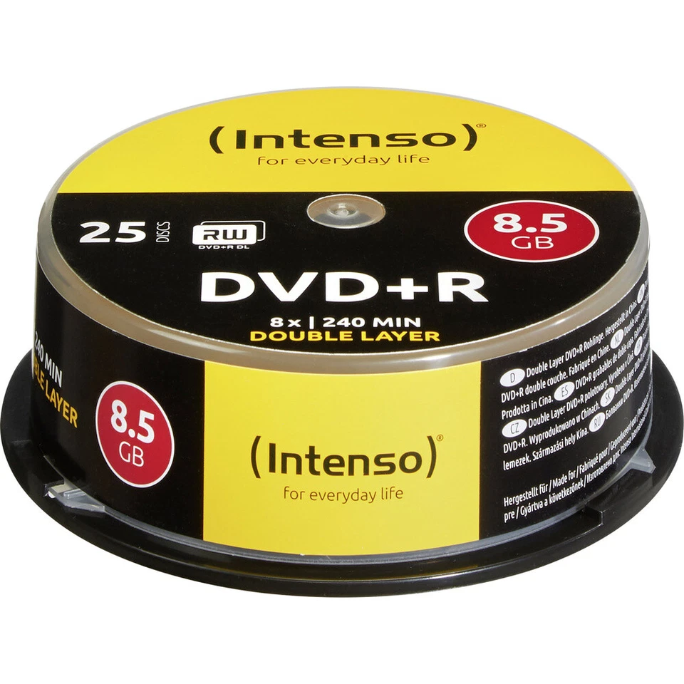 Intenso 4311144 DVD+R DL Rohling 8.5 GB 25 St. Spindel - Bild 1 von 1