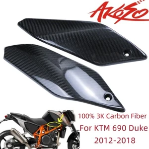 2012-2018 Real Carbon Fiber For KTM 690 Duke Tank Side Mid Frame Cover Panel - Picture 1 of 10