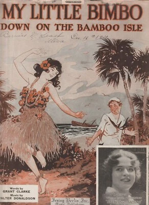 My Little Bimbo Down on the Bamboo Isle Piano Sheet Music 1920 - Image 1 of 3