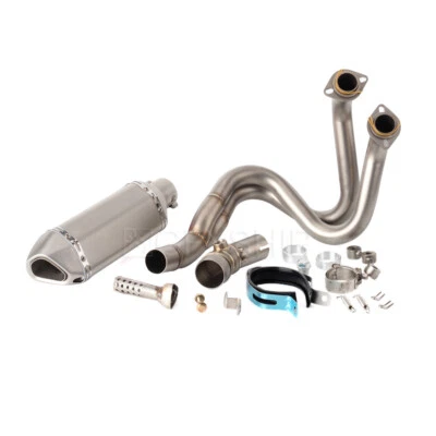 Puntas de escape plateadas con tubo de enlace de cabezal para Kawasaki Versys 650 2017-2024 Foto 1 de 3