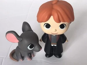 Funko Mystery Minis Harry Potter Series 1 Ron With Pet Scabbers Figures Set Of 2 - Picture 1 of 11