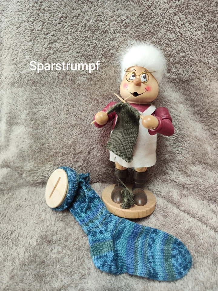 Selbstgestrickter Sparstrumpf Bunt Opal Markenwolle NEU - Bild 1 von 1