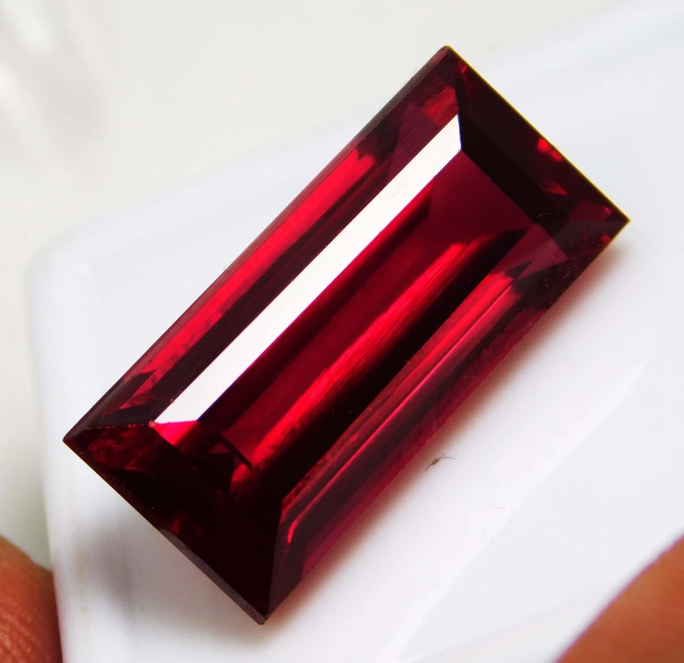Certified 18.60 Ct Baguette Cut Natural AAA++ Mozambique Red Ruby Loose Gemstone - Image 1 of 4