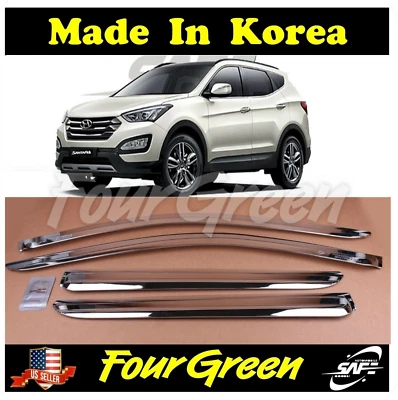 Parasol de ventilación de ventana cromada protector de lluvia moldura para Hyundai 2013-17 Santa Fe DM Foto 1 de 4
