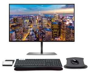 New HP Z27u G3 Monitor Bundle w/ K375s Keyboard, M585 Mouse, & Gel Mouse Pad - Picture 1 of 9