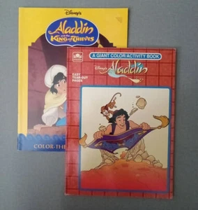 Zwei Vintage Golden Coloring und Color-the-Leader Bücher Disney Aladdin 1992 1996 - Bild 1 von 6