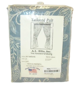 Juego de paneles de cortina Ellis con corbatas LEXINGTON candelabro azul floral 56x84 $100 - Imagen 1 de 11