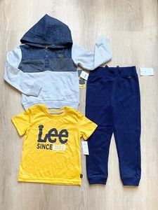 (3) Lee Boys Space Dye Color-block Hoodie Sweater Tee T-Shirt Sweat-Pants Set 4 - Picture 1 of 7