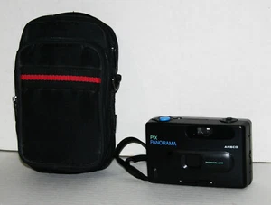Ansco Pix Panorama fotocamera compatta pellicola 35 mm con obiettivo panoramico punta e scatta e borsa - Foto 1 di 4