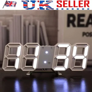 Digital Large Big Jumbo LED Wall Desk Clock Plastic With Calendar Temperature UK - Picture 1 of 10