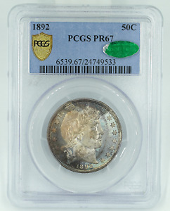 1892 PCGS & CAC PR67 Barber Half Dollar