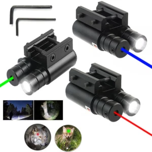 Tactical Flashlight & Red/Green Laser Sight Combo For 20MM Picatinny Rail Pistol - Picture 1 of 18
