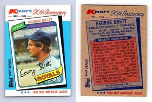 George Brett #38 Topps K-Mart 20th Anniversary 1982 Baseball Trading Card
