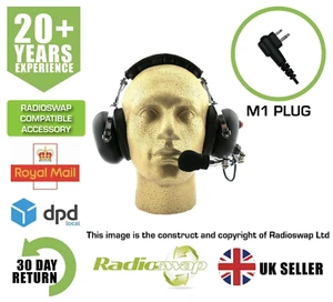 EAR PROTECTION HEADSET WITH BOOM MIC FITS MOTOROLA XT420 XT460 TWO WAY RADIO - Picture 1 of 9