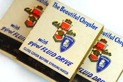 Chrysler Plymouth 1930-40s Columbia Automotriz Silva Advertising Matchbooks 3X - Image 1 of 4