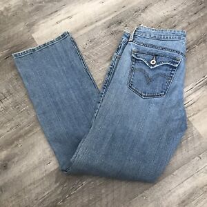 Levis 545 Low Boot Cut Womens 6 M Stretch Denim Blue Jeans Flap Pockets