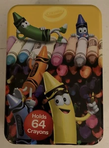 NEW Yellow Crayola Tin Storage Box holds up to 64 crayons (Crayons Not Included) - Picture 1 of 5