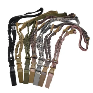 Tactical 1 One Single Point Bungee Rifle Sling Military Hunting Gun Strap - Picture 1 of 19