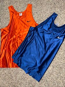 (2) Vintage Nike Swoosh Logo Sleeveless Brown Tank Top T-shirt Size L