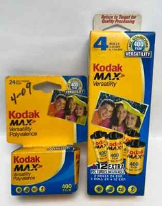 Kodak Max Versatility 35mm Color Film 5 Rolls 24 & 36 Exp. ISO 400 Exp 2009 NIB - Picture 1 of 16