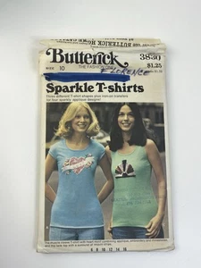 T-shirts taille 10 tube haut débardeur vintage années 70 motif COUPE 3830 transferts non coupés inclus - Photo 1 sur 5