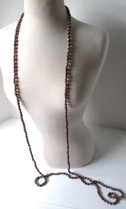 Vintage Flapper Style Necklace Art Deco Seed Beaded Long Necklace 43" Looped - Picture 1 of 8