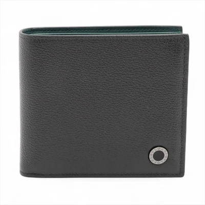 Cartera compacta de cuero negra x verde Bvlgari Bvlgari Bvlgari Foto 1 de 4