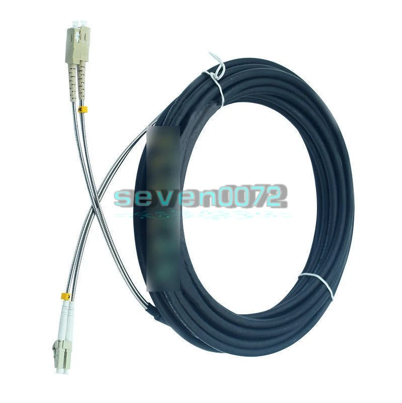 Outdoor Field Fiber Patch Cord LC to SC MM Multi-Mode Duplex Fiber Cable 100M - Image 1 of 1