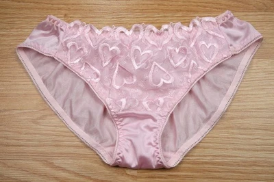 BRAGUITA EXTRA PEQUEÑA ROSA CORAZÓN BONITO LINDO RESBALADIZO BRILLANTE NAILON JAPONÉS VINTAGE Foto 1 de 4