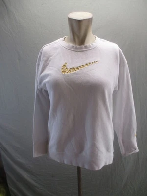 耐克 L 码女孩白色棉圆领刺绣训练运动衫 596 — 第 1/4 张图片