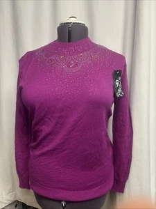 GM Fashion USA leichter lila Pullover mit Schmucksteinen ONE SIZE - Bild 1 von 12
