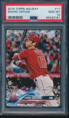 Tarjeta de novato PSA 10 SHOHEI OHTANI 2018 TOPPS HOLIDAY #17 LA Angels RC gema como nueva Foto 1 de 2