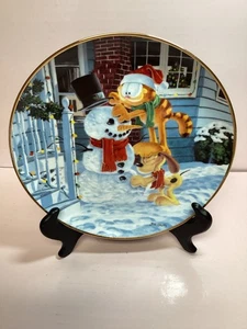 Plato decorativo Danbury Mint Garfields Navidad The Finishing Touch 1978 - Imagen 1 de 8